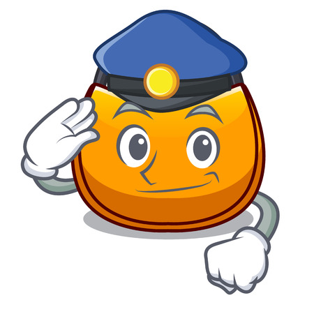 Police female hobo bag isolated on mascot vector illustrationのイラスト素材