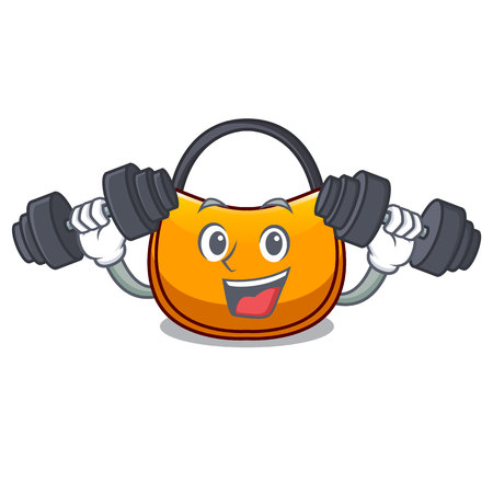 Fitness female hobo bag isolated on mascot vector illustrationのイラスト素材