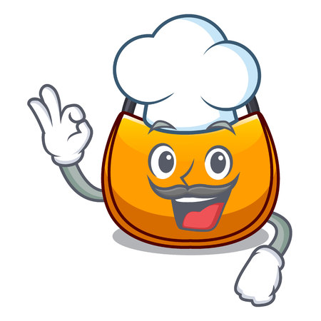Chef beautifully hobo bag on character funny vector illustrationのイラスト素材