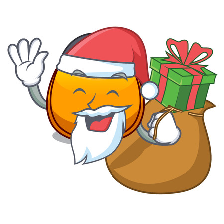 Santa with gift hobo bag shape on a cartoon vector illustrationのイラスト素材