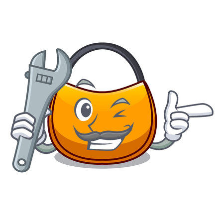 Mechanic hobo bag shape on a cartoon vector illustrationのイラスト素材