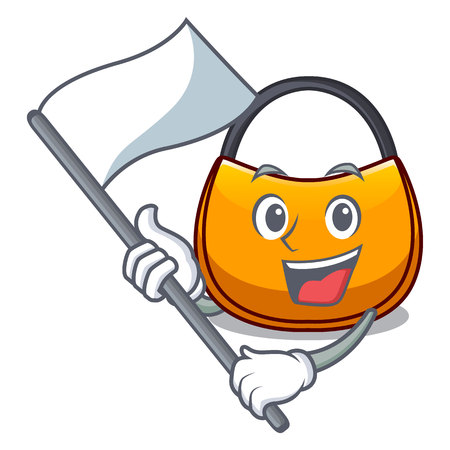 With flag hobo bag shape on a cartoon vector illustrationのイラスト素材