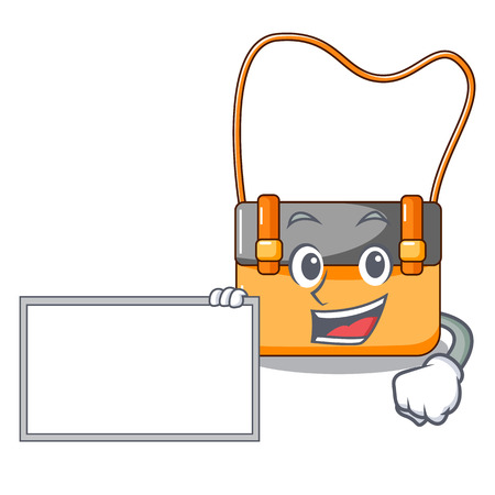 With board messenger bag on a isolated mascot vector illustrationのイラスト素材