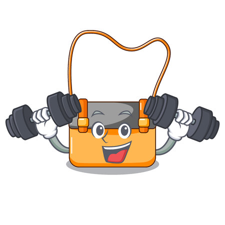 Fitness messenger bag on a isolated mascot vector illustrationのイラスト素材