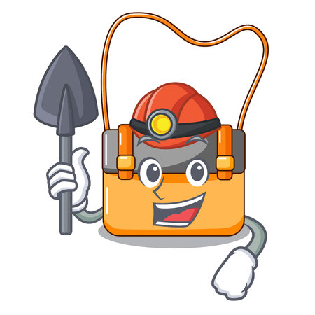 Miner menesseger bag color on a cartoon vector illustrationのイラスト素材