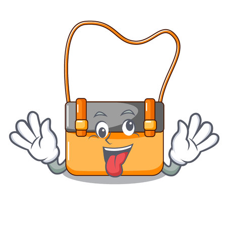 Crazy beautiful menesengger bag fashion with caratoon vector illustrationのイラスト素材