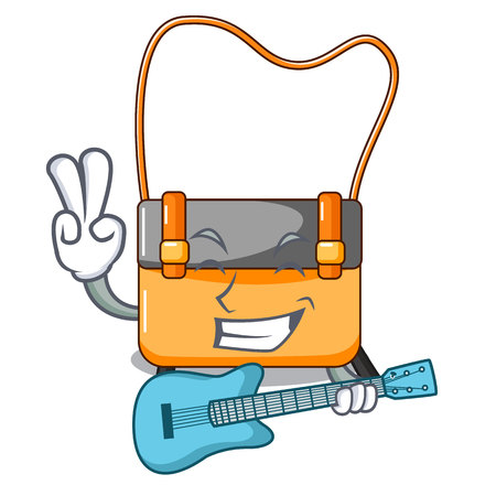 With guitar menesseger bag color on a cartoon vector illustrationのイラスト素材