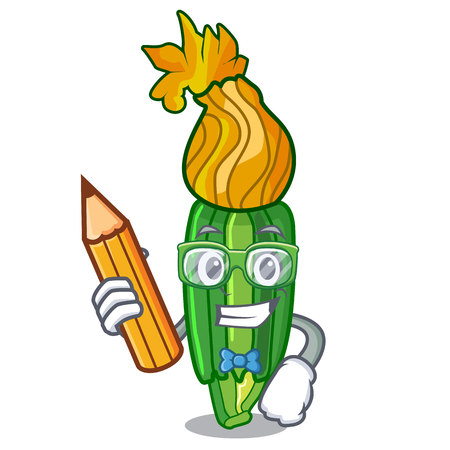 Student zucchini flowers in shape a cartoon vector illustrationのイラスト素材