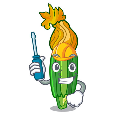 Automotive flower zuchini pumpkins decorated on cartoon vector illustrationのイラスト素材