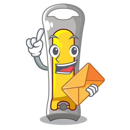 With envelope nail cutter in isoslated on mascot mascot illustrationのイラスト素材