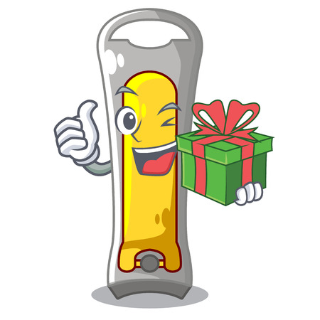 With gift stainless steel nail cutter on cartoon vector illustrationのイラスト素材