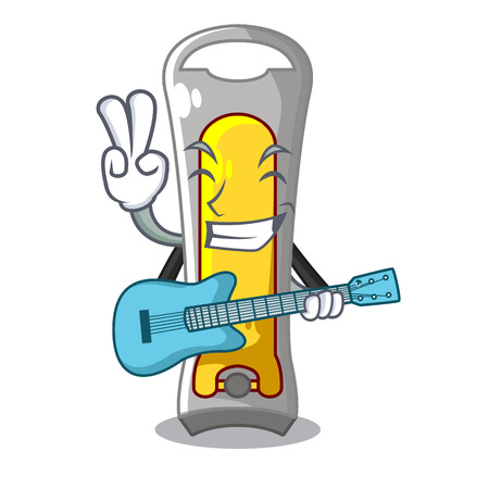 With guitar stainless steel nail cutter on cartoon vector illustrationのイラスト素材