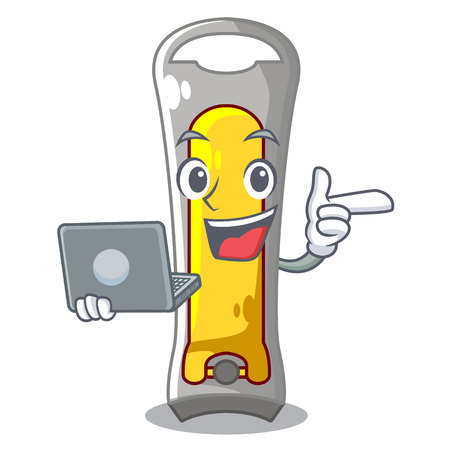 With laptop nail cutter shape on a cartoon vector illustrationのイラスト素材
