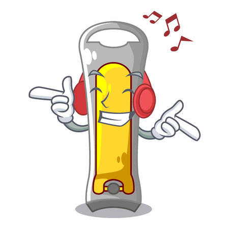 Listening music stainless steel nail cutter on cartoon vector illustrationのイラスト素材