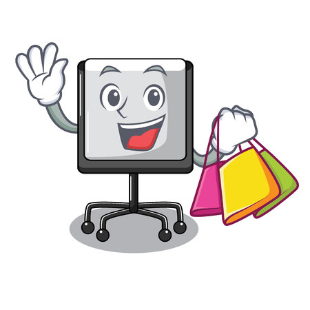 Shopping presentation board character in table blank vector illustrationのイラスト素材