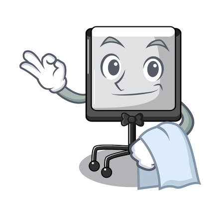 Waiter presentation board cartoon on the floor vector illustrationのイラスト素材