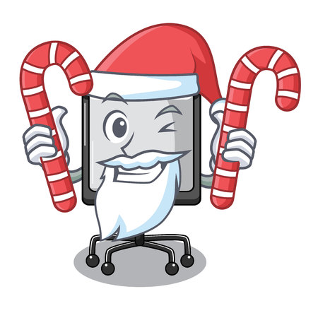 Santa with candy presentation board Isolated on a mascot vetor illustrationのイラスト素材