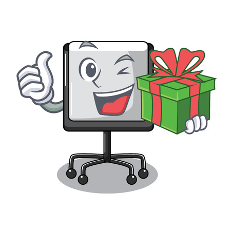 With gift presentation board cartoon on the floor vector illustrationのイラスト素材