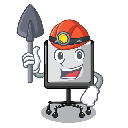 Miner presentation board cartoon on the floor vector illustrationのイラスト素材
