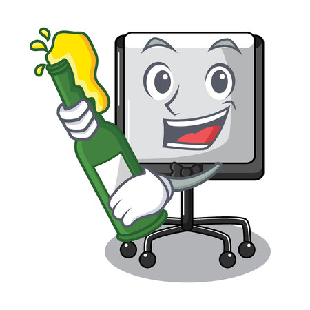 With beer presentation board Isolated on a mascot vetor illustrationのイラスト素材