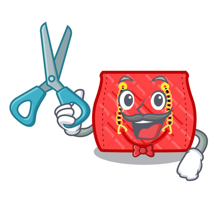 Barber quilted bag isolated on a mascot vector illustrationのイラスト素材
