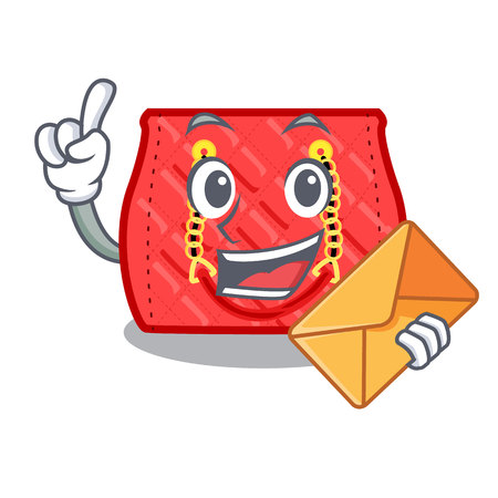 With envelope small shoulder bag quilted by cartoon vector illustrationのイラスト素材