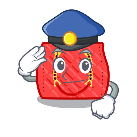 Police quilted bag isolated on a mascot vector illustrationのイラスト素材