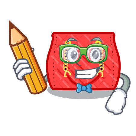 Student small shoulder bag quilted by cartoon vector illustrationのイラスト素材