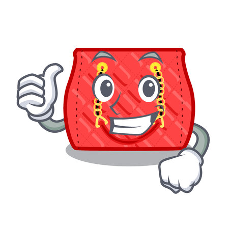 Thumbs up small shoulder bag quilted by cartoon vector illustrationのイラスト素材