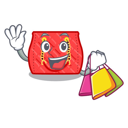 Shopping small shoulder bag quilted by cartoon vector illustrationのイラスト素材