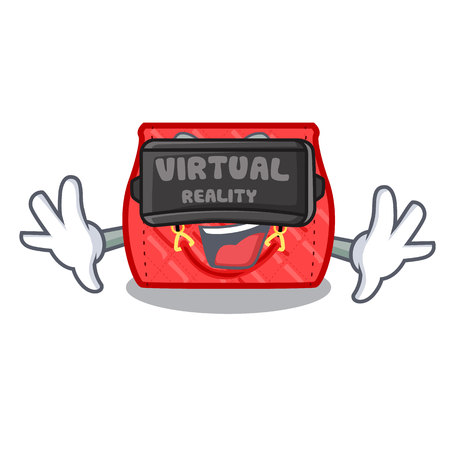 Virtual reality quilted purse by shape character fuuny vector illustrationのイラスト素材