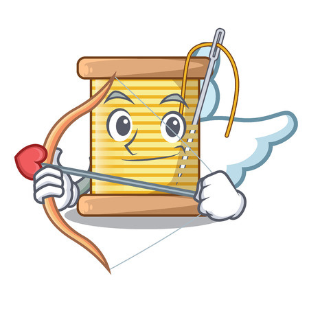 Cupid bobbin with needle thread spool cartoon vector illustrationのイラスト素材