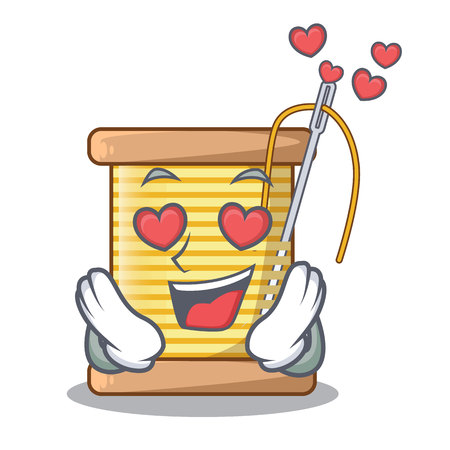 In love thread bobbin isolated on a mascot vector illustrationのイラスト素材