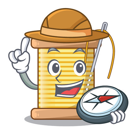 Explorer thread bobbin isolated on a mascot vector illustrationのイラスト素材