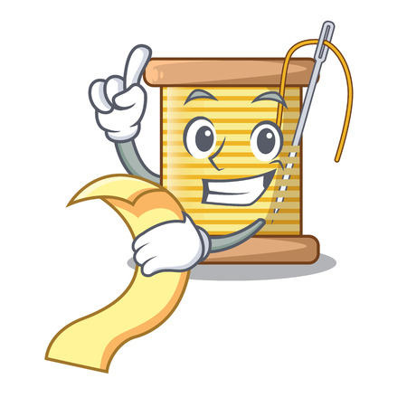 With menu thread bobbin isolated on a mascot vector illustrationのイラスト素材