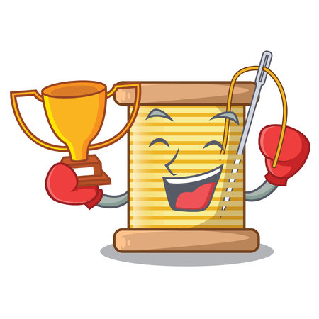 Boxing winner thread spool in a shape cartoon vector illustrationのイラスト素材