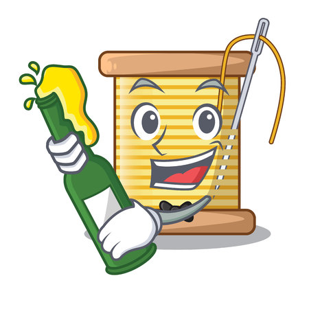 With beer thread spool in a shape cartoon vector illustrationのイラスト素材