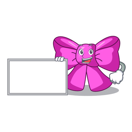 With board bow tie ribbon isolated on mascot vector illustrationのイラスト素材