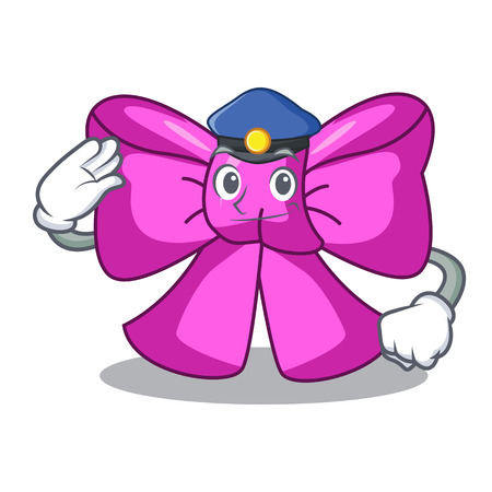 Police bow tie ribbon isolated on mascot vector illustrationのイラスト素材