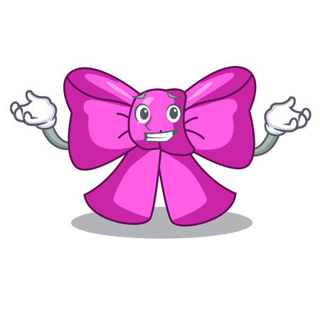 Grinning bow tie in a shape cartoon vector illustrationのイラスト素材