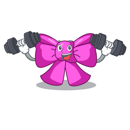 Fitness bow tie ribbon isolated on mascot vector illustrationのイラスト素材