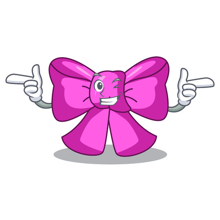 Wink bow tie in a shape cartoon vector illustrationのイラスト素材