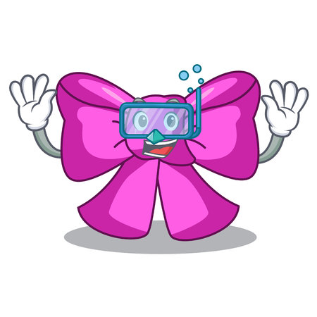 Diving bow tie in a shape cartoon vector illustrationのイラスト素材