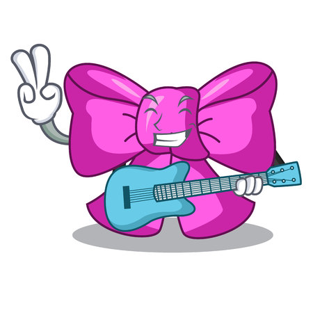 With guitar bow tie in character design trendy vector illustrationのイラスト素材