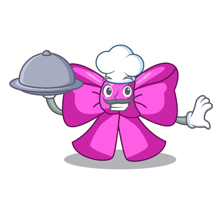 Chef with food bow tie in character design trendy vector illustrationのイラスト素材