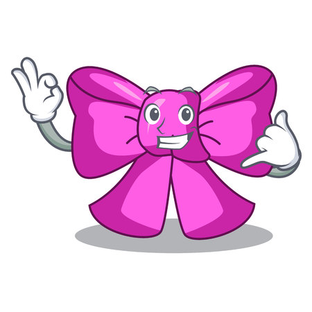 Call me gift bow tie isolated on cartoon vector illustrationのイラスト素材