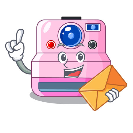 With envelope instant camera with revoke cartoon picture vector illustrationのイラスト素材