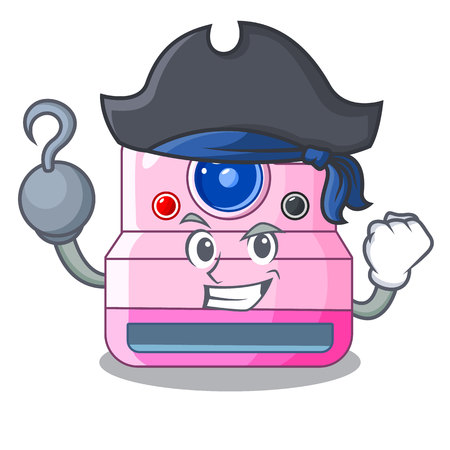 Pirate cute retro instant camera on cartoon vector illustartionのイラスト素材