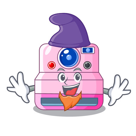 Elf cute retro instant camera on cartoon vector illustartionのイラスト素材