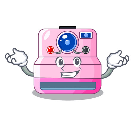 Grinning instant camera with revoke cartoon picture vector illustrationのイラスト素材